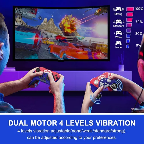 Vista 4 de FLIEEP Switch Controller - Wireless Switch Pro Controller for Switch/Switch Lite/Switch OLED with 3 Levels Turbo Function, 4 Levels Adjustable