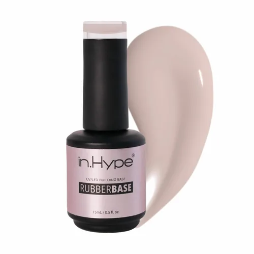 Vista 10 de IN.HYPE Capa base de goma elástica. UV/LED curable. Recubrimiento corrector con adhesión mejorada. Remuévese con inmersión (Almendra)