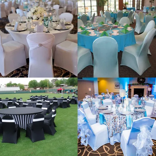 Vista 6 de LZY 6 piezas Fundas de Silla de Spandex Elásticas Fundas Deslizables para Fiestas de Boda, Fundas de Decoración de Sillas de Comedor y Banquete Negro