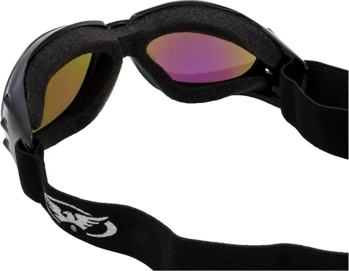 Vista 8 de Global Vision Eliminator - Gafas acolchadas para motociclismo, 2 pares, lentes negras con espejo verde y rojo