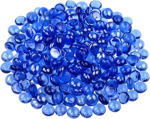 Vista 14 de KINGOU Gemas/cuentas/piedras de vidrio plano para relleno de jarrón, dispersión de mesa, juegos - 1 lb (0.551-0.630 in, aprox. 5/8 pulgadas)