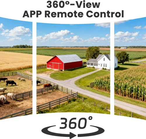 Vista 2 de Cámara de seguridad celular inalámbrica para exteriores, sin necesidad de WiFi, alimentada por batería y energía solar, magnética, detección humana