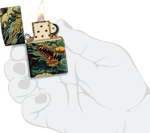 Vista 5 de Zippo Dragon Fusion Design 540 - Encendedor de bolsillo de latón