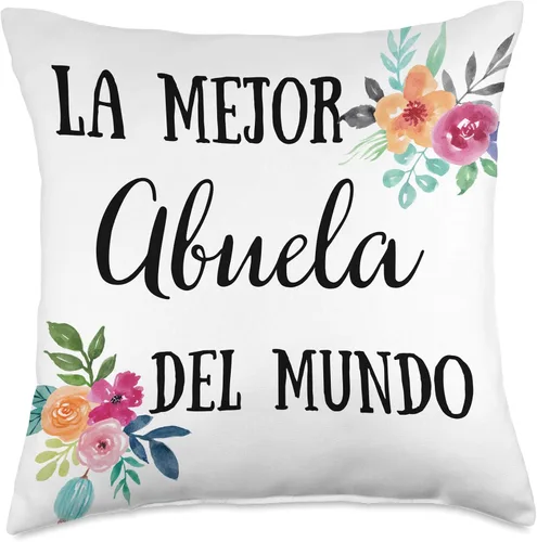 Vista 5 de Best Gifts for Grandma Nana Gigi Abuela La Mejor Abuela del Mundo Almohada Floral Regalo Abuelita Throw Pillow, 16x16, Multicolor