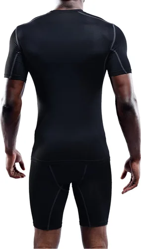 Vista 7 de NELEUS Paquete de 3 camisetas de entrenamiento de capa base de compresión atlética para hombre