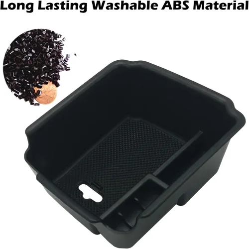 Vista 2 de Compatible con VW Tiguan 2018 2019 2020 2021 2022 2023 2024 y 2022 2023 2024 VW Taos Organizador de bandeja de consola central Inserto ABS Caja
