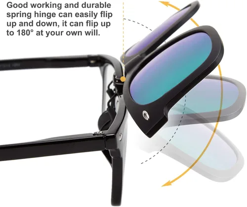 Vista 5 de FEISEDY clásico polarizado rectangular clip gafas de sol hombres mujeres para gafas graduadas B2605