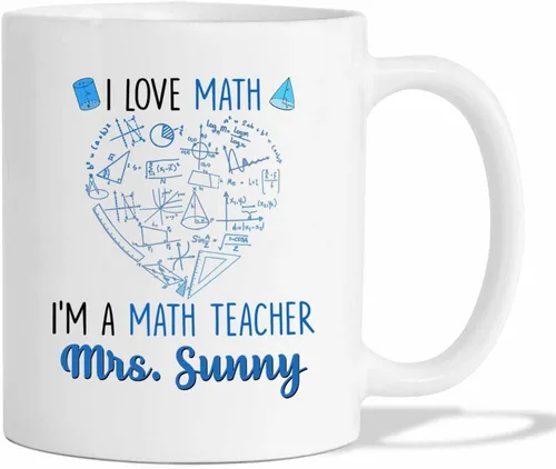 Vista 16 de Taza de cerámica blanca personalizada con nombre "A Day Without Math Is Like Just Kidding I Have No Idea", taza de café personalizada