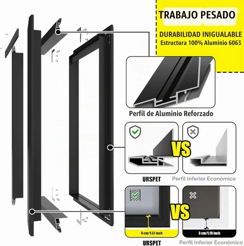 Vista 2 de Puerta extra grande para perros para puertas exteriores, puerta de aluminio resistente para climas extremos, tamaño de recorte 14 1/2 pulgadas