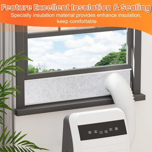 Vista 3 de GCGOODS Paneles de espuma aislados para aire acondicionado portátil, kit de ventilación de ventana, paneles laterales de aislamiento para ventanas