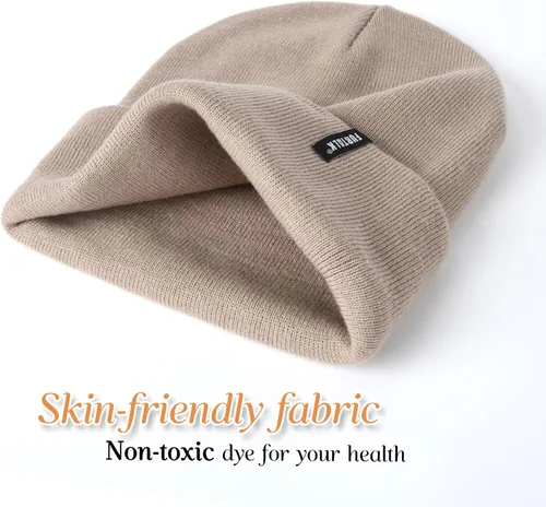 Vista 2 de FURTALK - Gorro tejido de acrílico, para invierno, suave, cálido, unisex, para hombres y mujeres