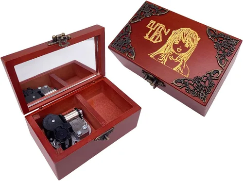 Vista 20 de Youtang You are My Sunshine - Caja de música de joyería con espejo, caja musical de madera grabada con láser, caja de música a cuerda, regalo