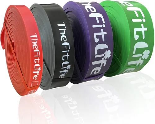 Vista 10 de TheFitLife - Bandas de asistencia para dominadas - Bandas de resistencia para entrenamiento, bandas largas de ejercicio para fitness, banda