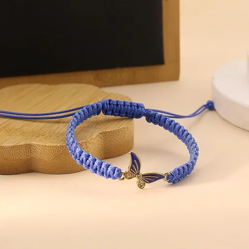 Vista 6 de Always Believe in Yourself - Pulsera de mariposa con dije de mariposa para mujer, pulsera elástica de cuentas de cristal de mariposa de la suerte