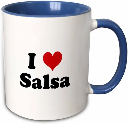 Vista 8 de 3dRose (mug_16560_4) I Love Salsa - Taza negra de dos tonos, 11 onzas
