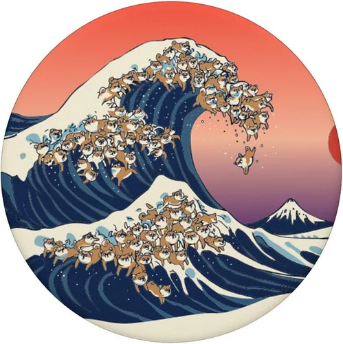 Vista 3 de La gran ola de Shiba Inu PopSockets de Huebucket – PopSockets Grip y soporte para teléfonos y tabletas