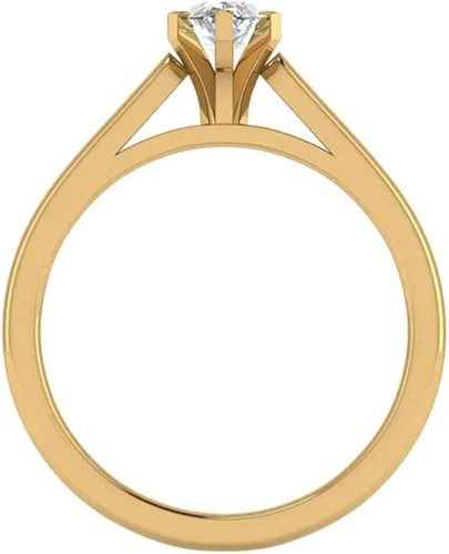 Vista 3 de Anillo de compromiso de diamante de corte marquesa para mujer, oro de 14 quilates de 38 quilates, engaste solitario de 6 puntas (G,VS2)