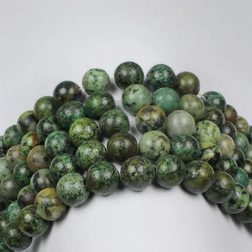 Vista 6 de MJDCB Cuentas de Turquesa Africana Natural Redondas Piedras Sueltas para Hacer Joyas Pulsera Collar Accesorio DIY 15" (4mm)
