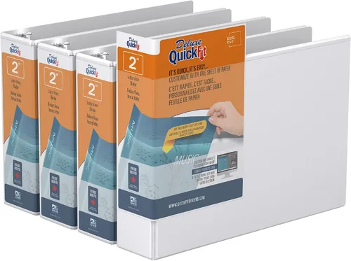 Vista 12 de QuickFit Landscape - Carpeta de 3 anillos redondos, resistente de 8 1/2 x 11 x 1 pulgadas, paquete de 4, color blanco