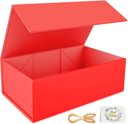 Vista 15 de RYDDOY Caja de Regalo Negra, 9.5x6x3'' Cajas de Regalo para Regalos con Tapas Cierre Magnético Rectangular Plegable para Caja de Propuesta