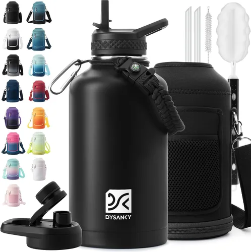 Vista 24 de DYSANKY Botella de agua aislada de 32 onzas, metal al vacío de acero inoxidable grueso, jarra de agua deportiva portátil para gimnasio y senderismo