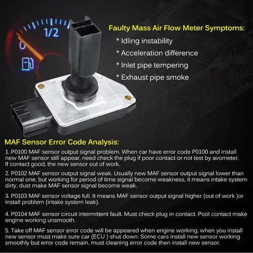 Vista 57 de Medidor de sensor de flujo de aire masivo MAF compatible con Ford con E-150 4.6L, 5.4L 2004-2014, para Ford E-150 Club Wagon 5.4L Reemplazo