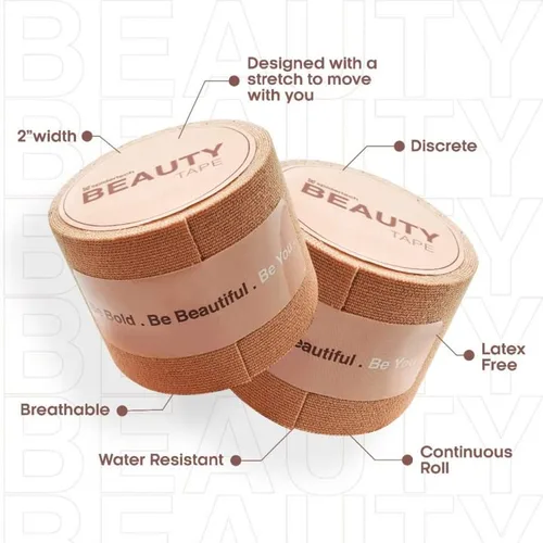 Vista 2 de Cinta de belleza soporte corporal y cinta para esculpir Cinta de pecho para levantar, separar, aplanar, efecto push up para vestidos, ropa