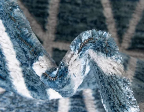 Vista 7 de Unique Loom Matrix Trellis Collection - Alfombra geométrica (2 pies x 6 pies 1 pulgada, azul/azul claro)