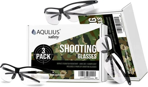 Vista 8 de Aqulius 3pk Shooting Glasses - Safety Glasses - Eye Protection for Shooting Range, Tactical Shooting Goggles Lente transparente W negro