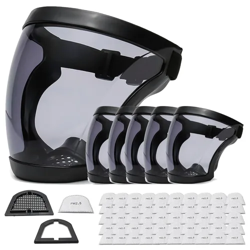 Vista 24 de Escudos activos antivaho de cara completa Protección de expresión visible, transparente, transpirable, cómodo, para adultos, reutilizable