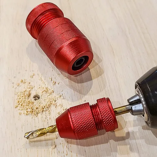 Vista 7 de Collar de tope de taladro ajustable, tope de profundidad de broca de madera de aleación de aluminio, rango de tamaño aplicable 5/64"-3/16