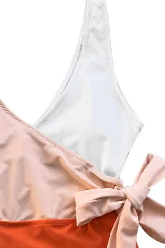Vista 5 de CUPSHE - Traje de baño de una pieza para mujer, envolvente, con anudado lateral y bloques