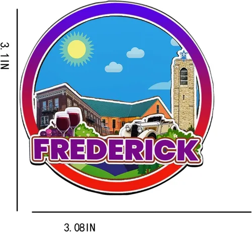 Vista 3 de Frederick Maryland USA - Imán de madera para nevera, monumentos 3D, recuerdos coleccionables, decoración hecha a mano -3222