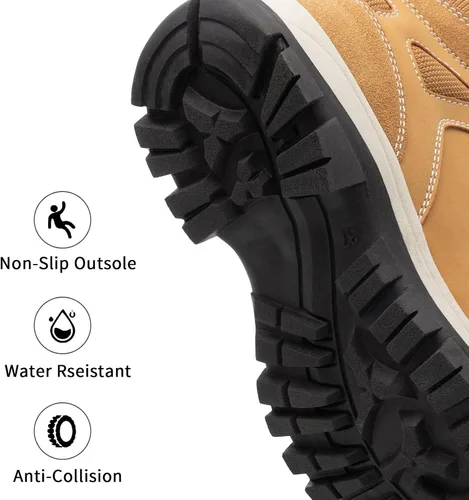 Vista 4 de Botas impermeables para el trabajo de senderismo para mujer, botas tácticas de senderismo para la nieve de invierno, botas de senderismo