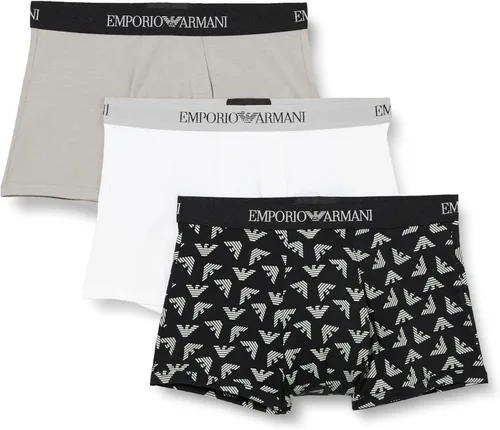 Vista 11 de Emporio Armani Troncos de algodón, paquete de 3 Negro/Blanco/Rojo