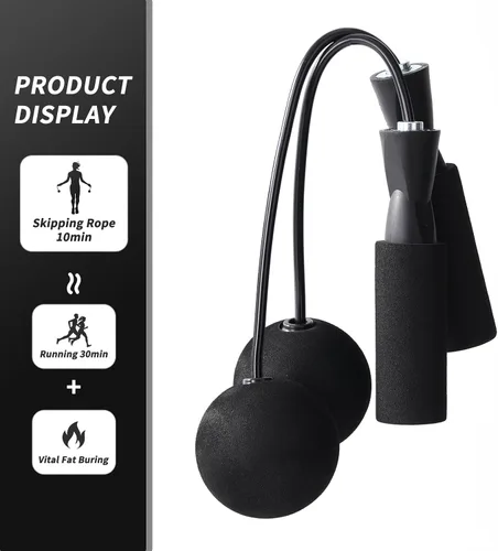 Vista 4 de Cuerda de saltar inalámbrica para hombres y mujeres Non-tangling, comfortable handle, built-in high-speed bearing, fast rotation,no injury