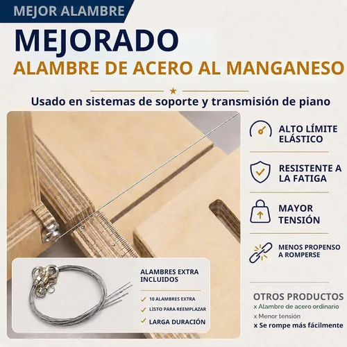 Vista 3 de Cortador de jabón de madera para suministros de fabricación de jabón, herramienta de corte de alambre ajustable hecha a mano
