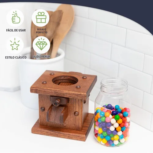 Vista 5 de Peaceful Classics - Dispensador de dulces de madera, pizarra antigua