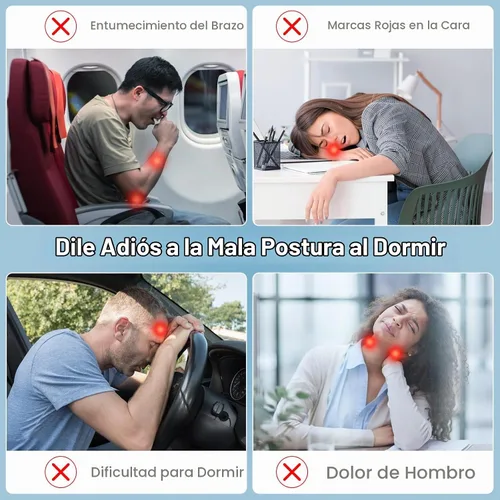 Vista 2 de MoKo Almohada inflable de viaje, almohada para el cuello con bolsa de almacenamiento, gris