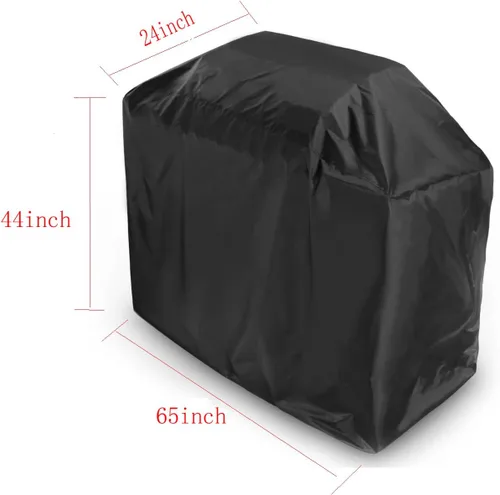 Vista 6 de Funda para parrilla de 65 pulgadas, cubierta de parrilla de gas para barbacoa, impermeable, material anti-UV con cordón ajustable en el dobladillo