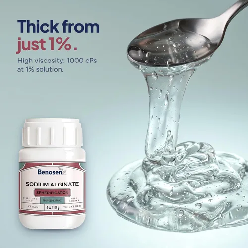 Vista 8 de Benosen Polvo de alginato de sodio 4 oz (114 g) – Extracto de algas marinas de grado alimenticio para esferificación y gastronomía molecular