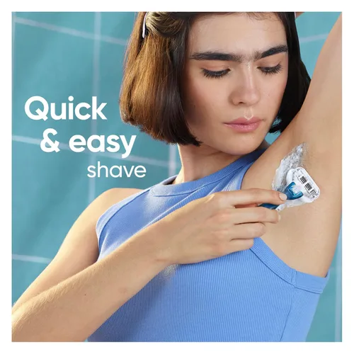 Vista 7 de Gillette Venus Smooth Razor para mujeres, incluye 1 mango de afeitar reutilizable + 2 recambios de 3 cuchillas, mango ergonómico de agarre suave