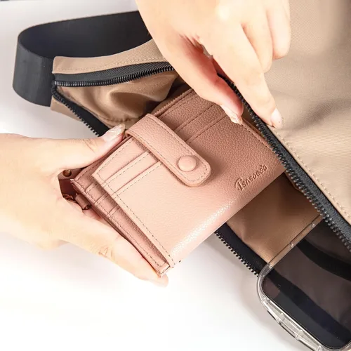Vista 7 de Llavero Cartera de Muñeca Pequeño Portador de Tarjetas de Crédito Pulsera Llavero Monedero Brazalete Borla con Cuentas Anillos de Llaves para Mujeres