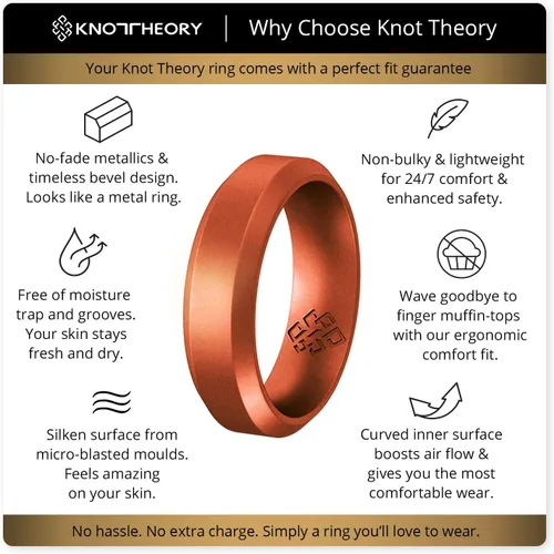 Vista 63 de Knot Theory - Anillo de boda de silicón para hombres y mujeres Anillos de goma finos de calidad superior con gran estilo, comodidad; son ideales