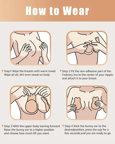 Vista 6 de Adhesive Bra Sticky Bra 5 Pair Push Up Sticky Boobs for Women Invisible Silicone Bras for Backless Strapless Dress