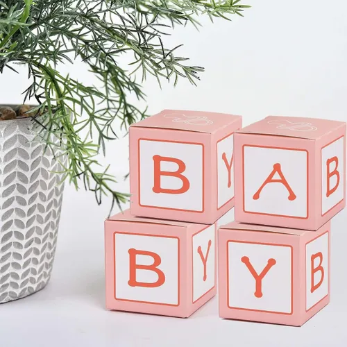 Vista 11 de Efavormart - Paquete de 25 cajas de regalo azules de 2 x 2 pulgadas para baby shower, con diseño recortado, cajas de regalo de cartulina prémium