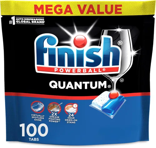 Vista 13 de Finish Quantum Cápsulas para lavavajillas, sin enjuague previo, detergente para lavavajillas, elimina las manchas y la grasa seca 24 horas, dejando