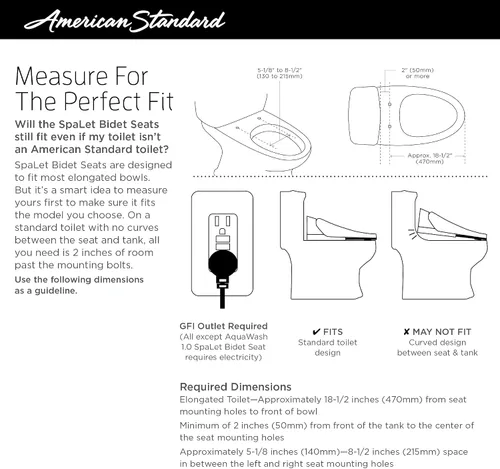 Vista 9 de American Standard 5900A05GT.020 Aquawash 1.0 - Asiento de bidé manual con tapa telescópica, color blanco