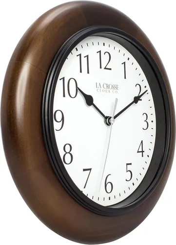 Vista 3 de La Crosse Reloj 404-2625 10 in Linwood Reloj de pared de madera de cuarzo