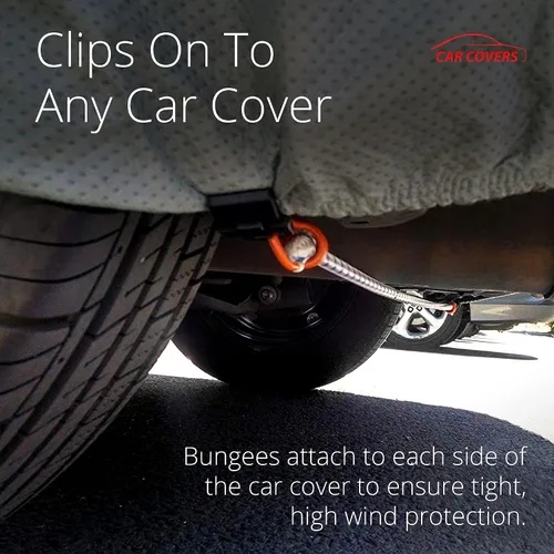 Vista 7 de Cubierta para el auto con sujetadores de protección contra el viento - Evite que la cubierta de su auto se vuele con vientos fuertes - ¡Compatible